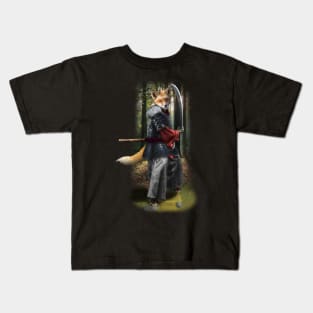 Exclusive Hand Drawn Samurai Fox | Samurai Collection Item-5 (Fox) | by Rendigart Studio Kids T-Shirt